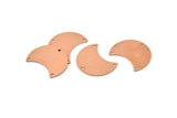 Copper Moon Charm, 10 Raw Copper Moon Charm With 3 Holes, Blanks, Findings (25x15x0.70mm) M713