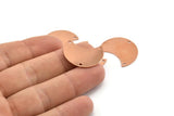 Copper Moon Charm, 10 Raw Copper Moon Charm With 3 Holes, Blanks, Findings (25x15x0.70mm) M713