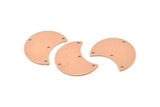 Copper Moon Charm, 10 Raw Copper Moon Charm With 4 Holes, Blanks, Findings (25x15x0.70mm) M715