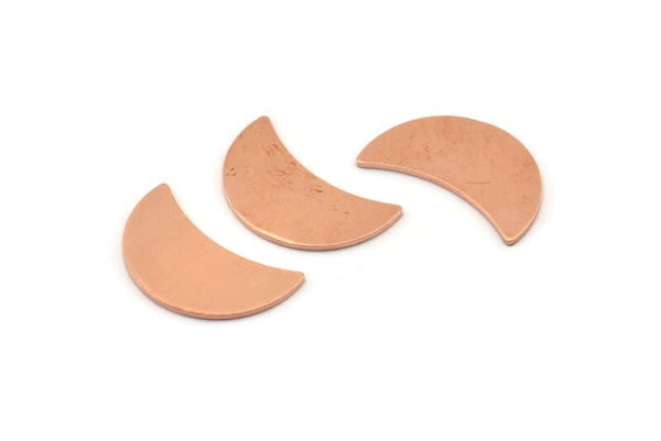 Copper Moon Blank, 10 Raw Copper Moon Stamping Blanks, Findings (18x8.5x0.70mm) M719