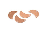 Copper Moon Charm, 10 Raw Copper Moon Charm With 3 Holes, Blanks, Findings (18x8.5x0.70mm) M725