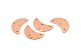 Copper Moon Charm, 10 Raw Copper Moon Charm With 4 Holes, Blanks, Findings (18x8.5x0.70mm) M726