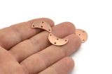 Copper Moon Charm, 10 Raw Copper Moon Charm With 4 Holes, Blanks, Findings (18x8.5x0.70mm) M726