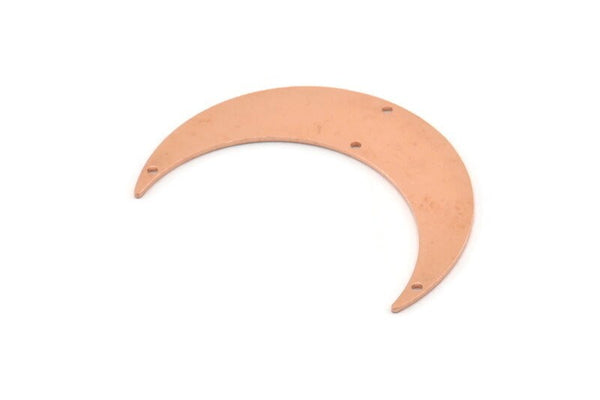 Bakır Ay Tılsımı, 4 Delikli 4 Ham Bakır Hilal Ay Tılsımı (46x11x0,90 mm) M580