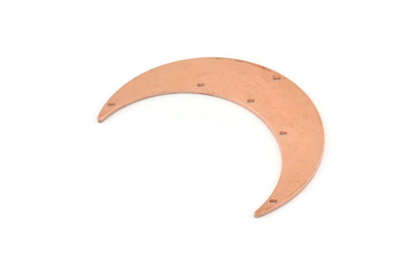 Bakır Ay Tılsımı, 6 Delikli 4 Ham Bakır Hilal Ay Tılsımı (46x11x0,90 mm) M583