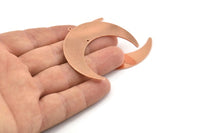 Bakır Ay Tılsımı, 1 Döngü ve 1 Delikli 4 Ham Bakır Hilal Ay Tılsımı (50x15x1mm) M595