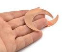 Bakır Ay Tılsımı, 1 Döngü ve 1 Delikli 4 Ham Bakır Hilal Ay Tılsımı (50x15x1mm) M595