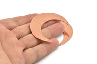 Bakır Ay Tılsımı, 1 Döngü ve 2 Delikli 4 Ham Bakır Hilal Ay Tılsımı (50x15x1mm) M596