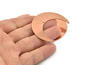 Bakır Ay Tılsımı, 1 Döngü ve 3 Delikli 4 Ham Bakır Hilal Ay Tılsımı (50x15x1mm) M598
