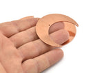Bakır Ay Tılsımı, 1 Döngü ve 3 Delikli 4 Ham Bakır Hilal Ay Tılsımı (50x15x1mm) M598