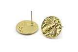 Brass Bee Earring, 4 Raw Brass Bee Stud Earrings (16mm) N1401