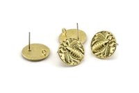 Brass Bee Earring, 4 Raw Brass Bee Stud Earrings (16mm) N1401