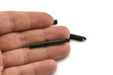 Black Slide On End, 12 Oxidized Black Brass Slide On End Clasps for Seed Beads, Findings, Bracelets (35x4mm) BS 2076 S1158