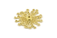 Brass Molecule Charm, 2 Raw Brass, Molecule Charms, Brass Pendants - Pad Size 4mm (33mm) N1395