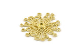 Brass Molecule Charm, 2 Raw Brass, Molecule Charms, Brass Pendants - Pad Size 4mm (33mm) N1395