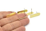 Stud Earring, 8 Raw Brass Geometric Stud Earrings (23x6x0.80mm) M079 A1613