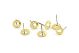 Brass Circle Earring, 10 Raw Brass Circle Stud Earrings (8x0.80mm) M033 A1621