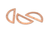 Semi Circle Charm, 12 Raw Copper Half Moon Charms With 2 Holes, Blanks (38x17x0.80mm) M700