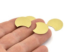 Brass Moon Blank, 12 Raw Brass Crescent Moon Stamping Blanks (20x15x0.70mm) M803
