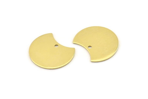 Brass Moon Charm, 12 Raw Brass Crescent Moon Charms With 1 Hole, Blanks (20x15x0.70mm) M804