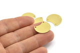 Brass Moon Charm, 12 Raw Brass Crescent Moon Charms With 2 Holes, Blanks (20x15x0.70mm) M809