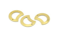 Brass Moon Charm, 12 Raw Brass Crescent Moon Charms With 1 Hole, Blanks (20x15x0.70mm) M780