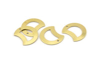 Brass Moon Charm, 12 Raw Brass Crescent Moon Charms With 1 Hole, Blanks (20x15x0.70mm) M780