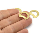 Brass Moon Charm, 12 Raw Brass Crescent Moon Charms With 1 Hole, Blanks (20x15x0.70mm) M780