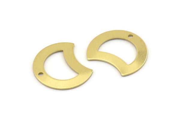 Brass Moon Charm, 12 Raw Brass Crescent Moon Charms With 1 Hole, Blanks (20x15x0.70mm) M781