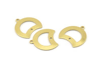 Brass Moon Charm, 12 Raw Brass Crescent Moon Charms With 1 Loop And 1 Hole, Blanks (20x17x0.70mm) M788
