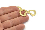 Brass Moon Charm, 12 Raw Brass Crescent Moon Charms With 1 Loop And 1 Hole, Blanks (20x17x0.70mm) M788