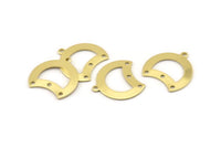 Brass Moon Charm, 12 Raw Brass Crescent Moon Charms With 1 Loop And 3 Holes, Blanks (20x17x0.70mm) M790