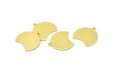Brass Moon Charm, 12 Raw Brass Crescent Moon Charms With 1 Loop, Blanks (20x17x0.70mm) M791