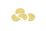 Brass Moon Blank, 12 Raw Brass Crescent Moon Stamping Blanks (13x8x0.70mm) M795