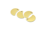 Brass Moon Charm, 12 Raw Brass Crescent Moon Charms With 1 Hole, Blanks (13x8x0.70mm) M796