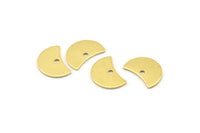 Brass Moon Charm, 12 Raw Brass Crescent Moon Charms With 1 Hole, Blanks (13x8x0.70mm) M797