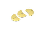 Brass Moon Charm, 12 Raw Brass Crescent Moon Charms With 2 Holes, Blanks (13x8x0.70mm) M799