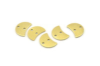 Brass Moon Charm, 12 Raw Brass Crescent Moon Charms With 2 Holes, Blanks (13x8x0.70mm) M799