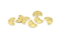 Brass Moon Charm, 12 Raw Brass Crescent Moon Charms With 4 Holes, Blanks (13x8x0.70mm) M802