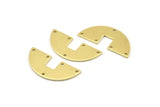 Semi Circle Charm, 12 Raw Brass Semi Circle Blanks, Geometric Blanks, Semi Circle Charms With 5 Holes (31x14x0.90mm) M819