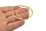 Brass Moon Charm, 6 Raw Brass Crescent Moon Charms With 1 Loop (50x17x0.80mm) M844
