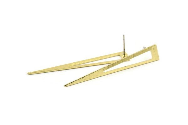 Pirinç Üçgen Küpe, 8 Çekiçlenmiş Ham Pirinç Üçgen Küpe (50x8x0,80 mm) M435 A1631