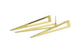 Brass Triangle Earring, 8 Hammered Raw Brass Triangle Stud Earrings (50x8x0.80mm) M435 A1631