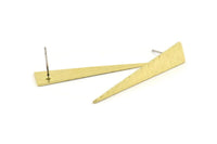 Brass Triangle Earring, 8 Hammered Raw Brass Triangle Stud Earrings (40x8x0.80mm) M311 A1635