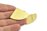 Brass Triangle Earring, 4 Raw Brass Fan Stud Earrings (40x28x0.80mm) M214 A1628