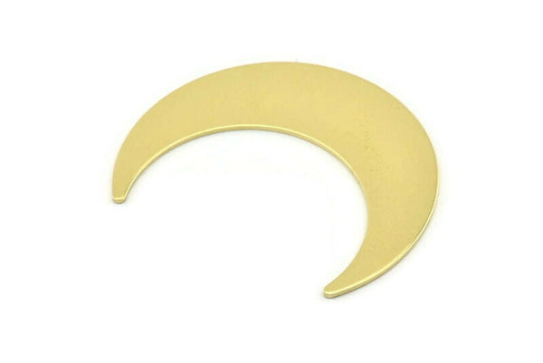 Brass Moon Blank, 4 Raw Brass Crescent Moon Stamping Blanks (50x15x0.90mm) M835