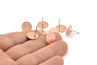 Copper Circle Earring, 8 Raw Copper Circle Stud Earrings (12x0.80mm) M314 A1646