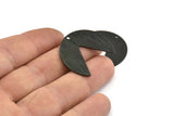 Black Circle Charm, 2 Textured Oxidized Black Brass Pizza Slice Charms With 1 Hole, Blanks, Findings (30x26x0.80mm) M184