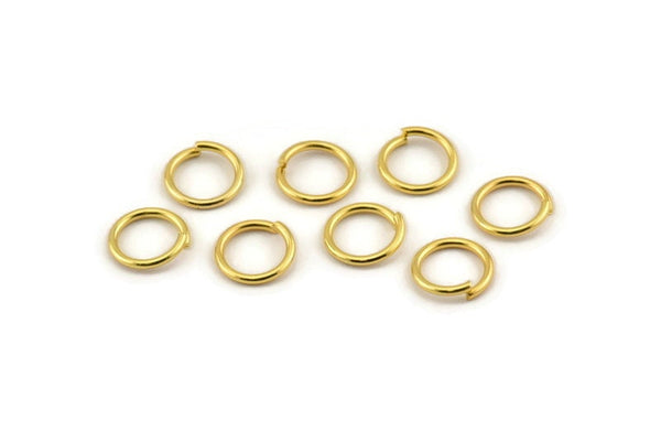 Gold Jump Ring, 50 Gold Tone Brass Jump Rings (10x1.2mm) A1080