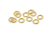 Gold Jump Ring, 50 Gold Tone Brass Jump Rings (10x1.2mm) A1080